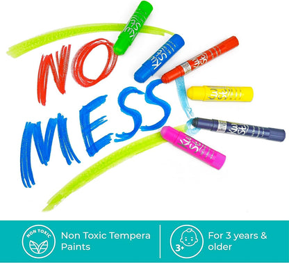 The Pencil Grip Kwik Stix Metalix Paint Pens, Metallic Tempera Paint Pens, Super Quick Drying, 6 Count - TPG-613