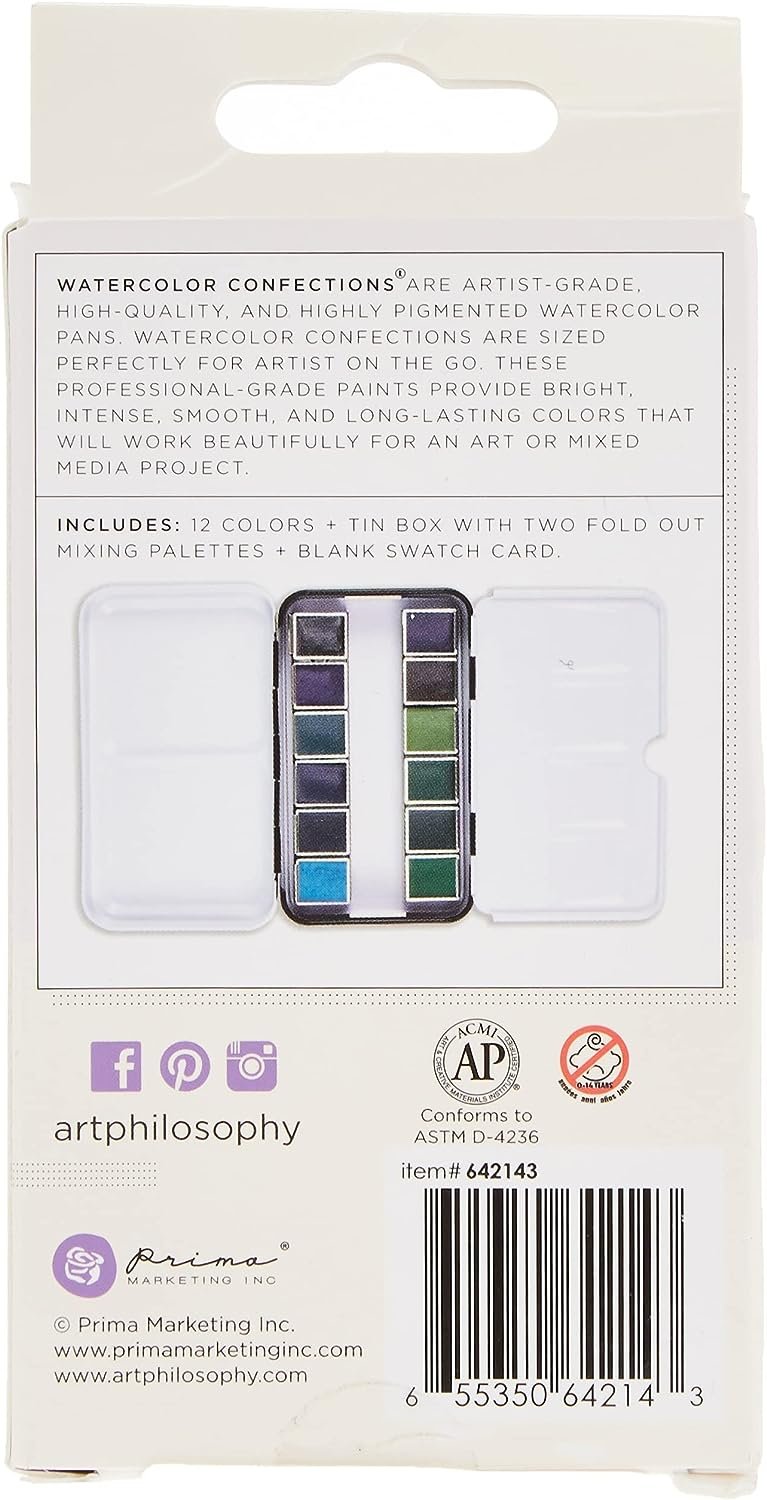 Prima Marketing 642143 Prima Confections Watercolor Pans 12/Pkg-Currents
