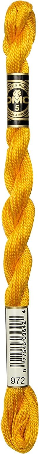 DMC 115 5-972 Pearl Cotton Thread, Deep Canary, Size 5