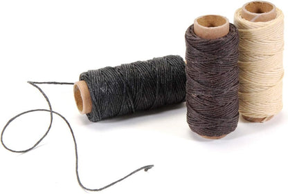 Lineco, Natural Waxed Linen Thread 20 Yards, Books by Hand Natural, Black, Brown Color for Sewing, Bookbinding (3/Pkg)
