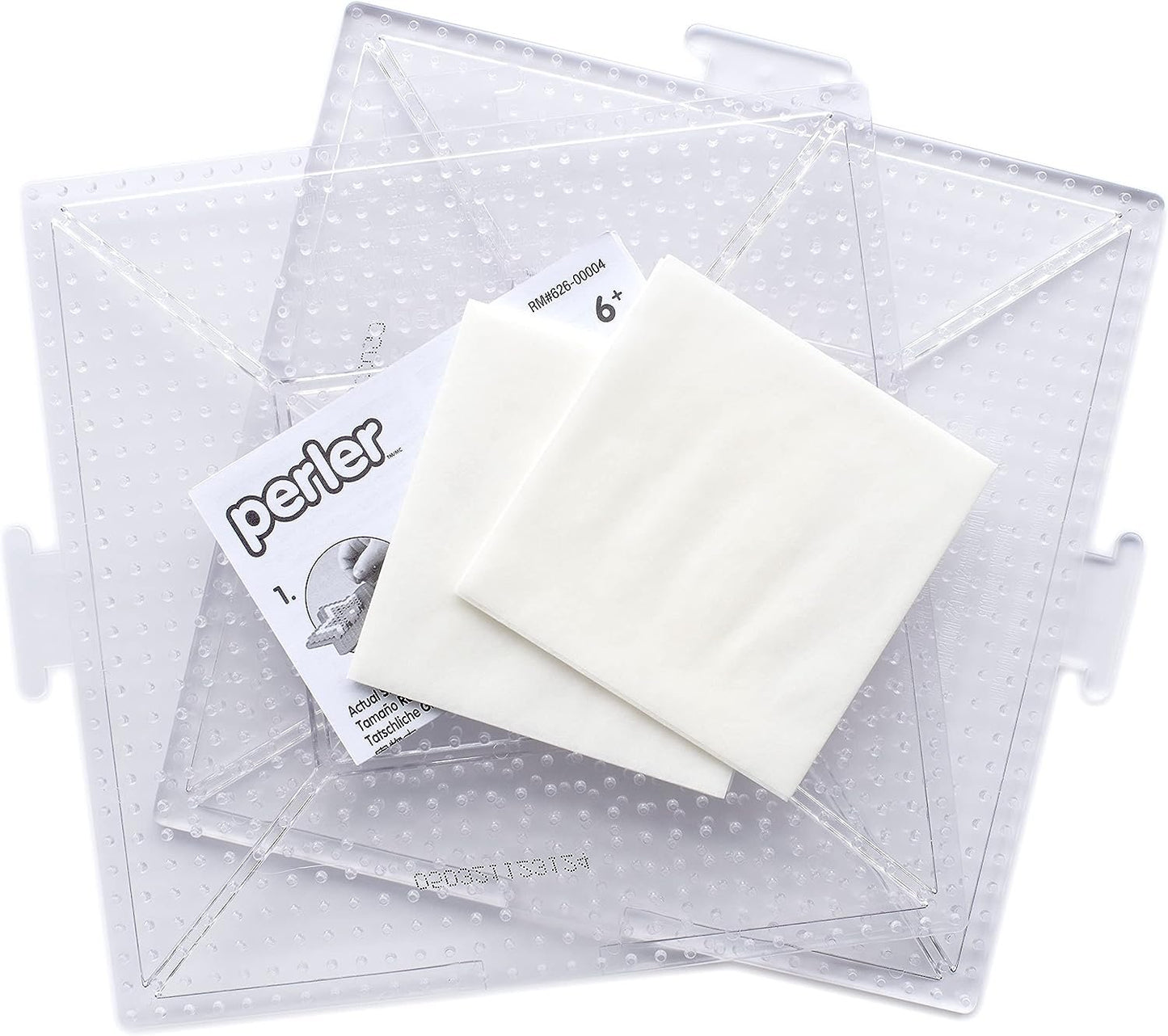 Perler Beads Funfusion: Large Clear Interlocking Pegboards, 2pcs