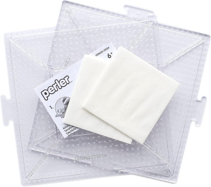 Perler Beads Funfusion: Large Clear Interlocking Pegboards, 2pcs