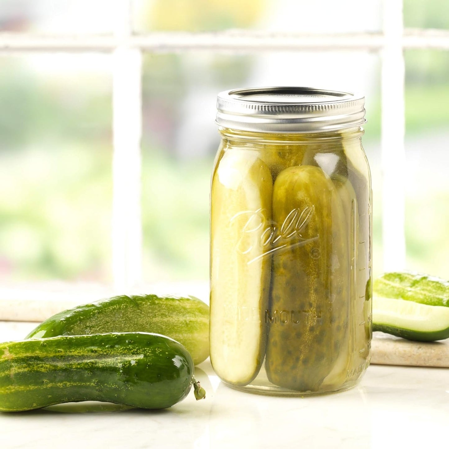 Ball Wide Mouth 32-Ounces Quart Mason Jars with Lids and Bands, Set of 2