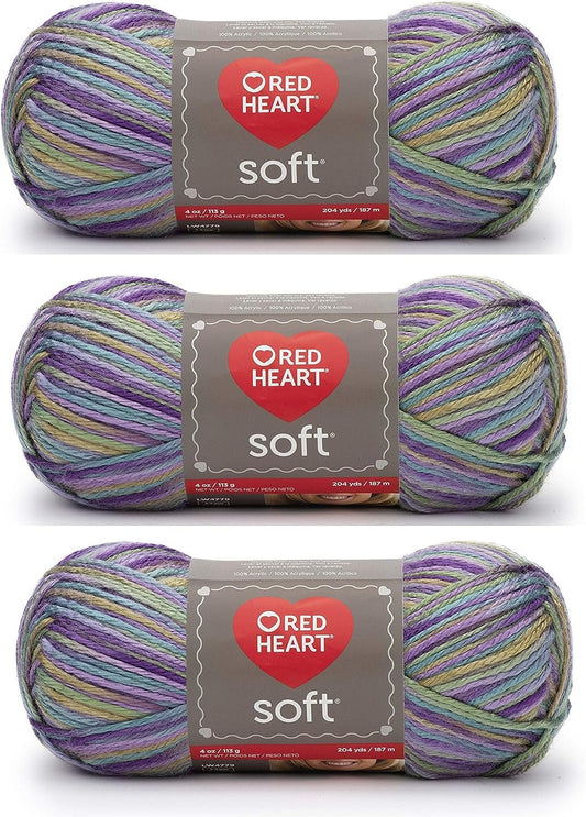 Bulk Buy: Red Heart Soft Yarn (3-Pack) Watercolors E728-9941