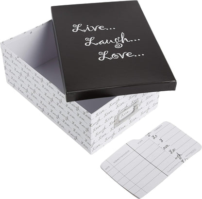 Pioneer Photo Albums B-1BW Photo Storage Box, Live, Laugh, Love Design