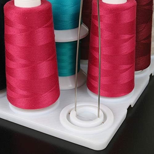 ArtBin 6901AB Cone Thread Tray, Sewing & Embroidery Serger Cone Thread Spool Assortment Organizer, Super Satchel System Accessory, Up To 25 Traditional Spools or Up To 50 Mini Spools, White