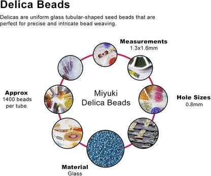 Miyuki Delica Seed Beads Bundle: Size 11/0, Peach Matte Opaque Palette Collection DB1510, DB1512, DB1513 - 3 Tubes of 7.2 Grams ea