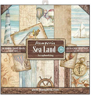 Stamperia Intl 12" x 12" Sea Land Stamperia Double-Sided Paper Pad (10 Per Pack), Multicolor