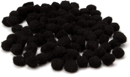 Cousin DIY Black 1/2 inch Poms, 100 Pack