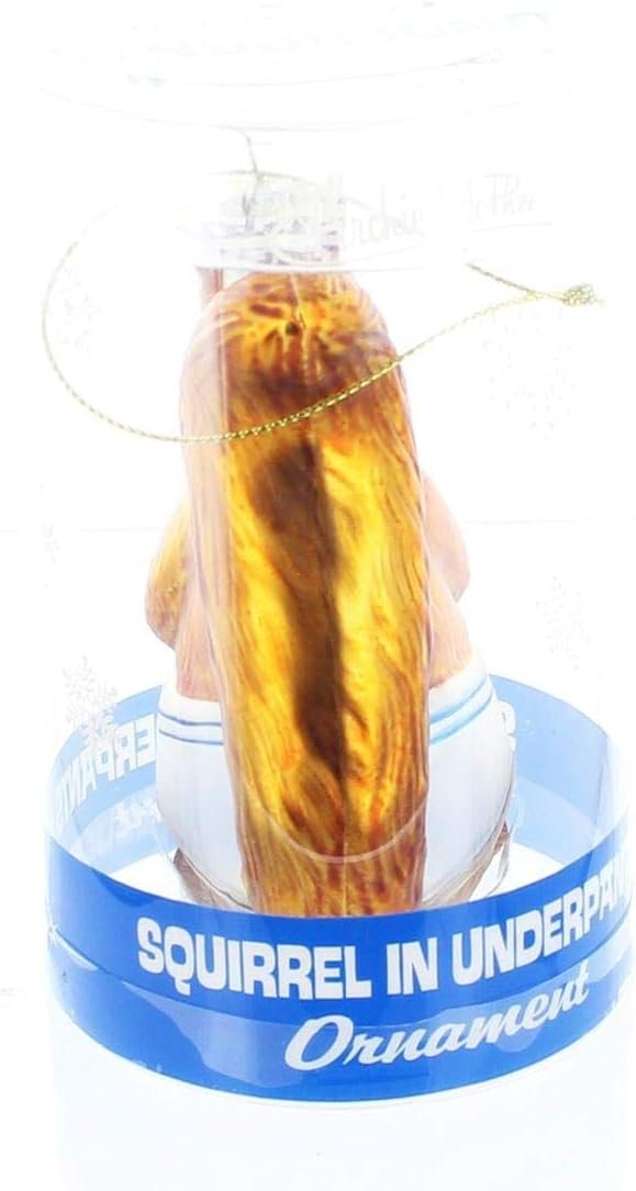 Mcphee Archie Accoutrements Ornament Squirrel in Underpants Glass Standard for Christmas