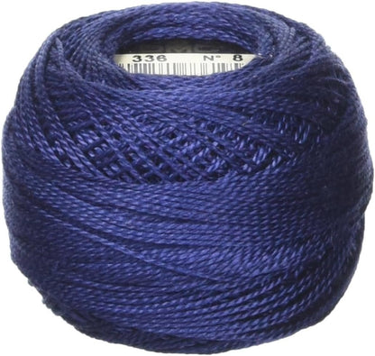 DMC Pearl Cotton Ball Size 8 87yd, Navy Blue