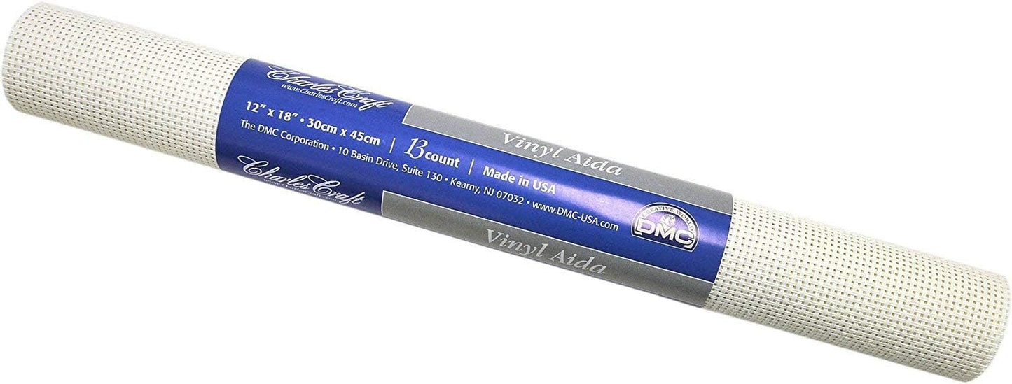 DMC Charles Craft Vinyl Aida 13 Count 12"X18", White
