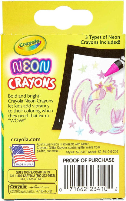 Crayola Neon Crayons, Back To School Supplies, 24 Count