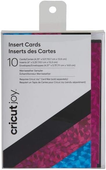 Cricut 2007166 Joy Insert Cards - DIY greeting card for Baby Shower, Birthday, and Wedding - Merriweather Sampler, 10 ct