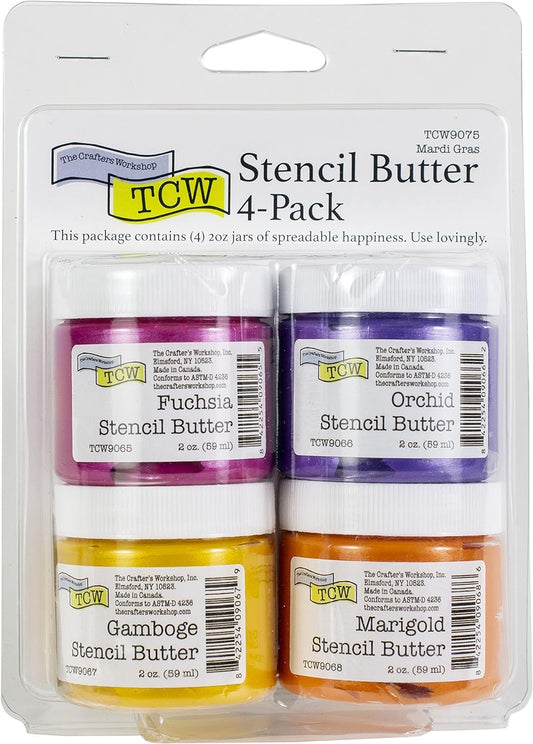 Crafters Workshop Mardi GRAS Stencil Butter 4/PKG, 4 x 2oz