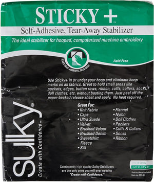 Sulky 551-01 Sticky Self, 22.5-Inch by 36-Inch, Adhesive Tear/Away Stabilizer, Transparent