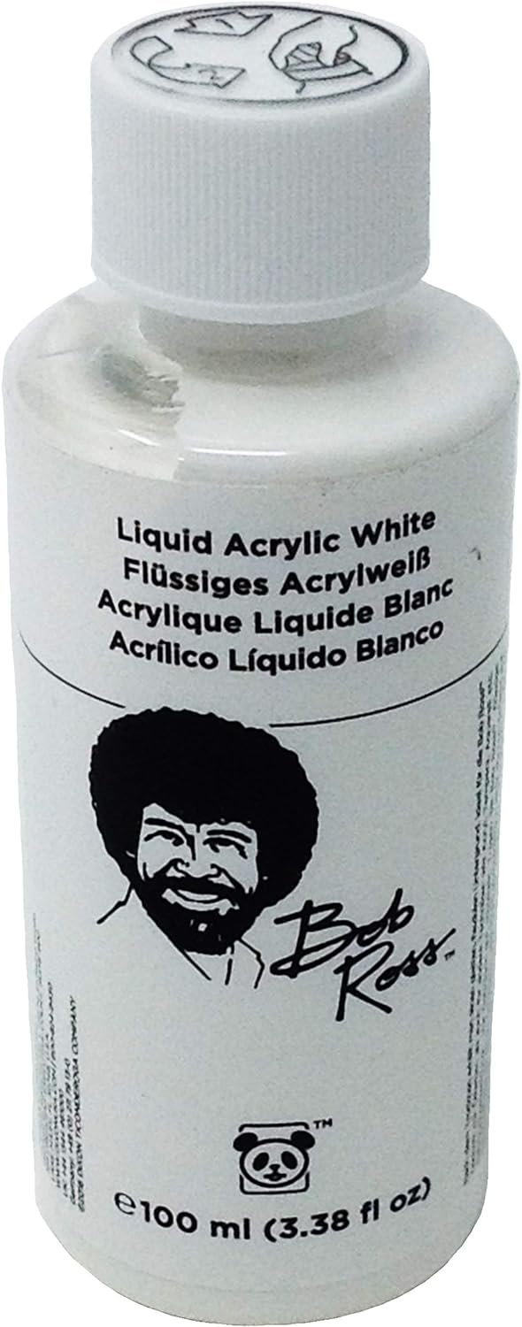 BobRoss Liquid Acrylic White Paint For Landscapes Florals and Wildlife