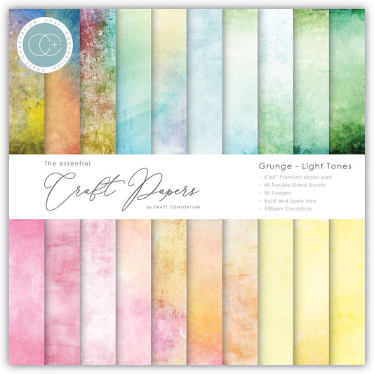 CRAFT CONSORTIUM LTD Craft CON PAPRPAD 6" LT, us:one size, Grunge-light Tones, 20 Designs
