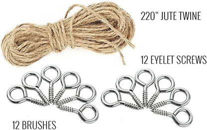 Pixiss Birdhouse Craft Bundle - 6 Unfinished Pixiss Wood Birdhouses (5-7 Inches), 16x 2-Ounce Pixiss Acrylic Paints, 25 Assorted Brush Set, 2X Palettes