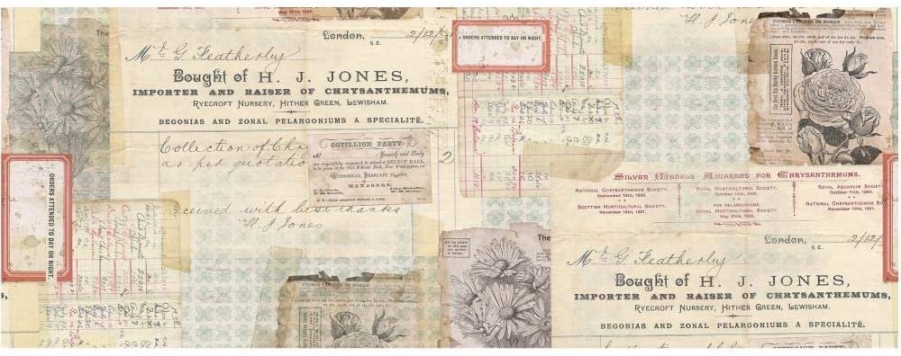 Tim Holtz Idea-Ology Collage Paper Rolls - Travel, Typography and Document - Bundle of Three Rolls