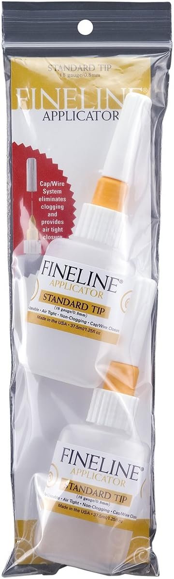 Fineline Applicators 2/Pack 18-Gauge Applicator Bottles, 1.25-Ounce (FL2023)