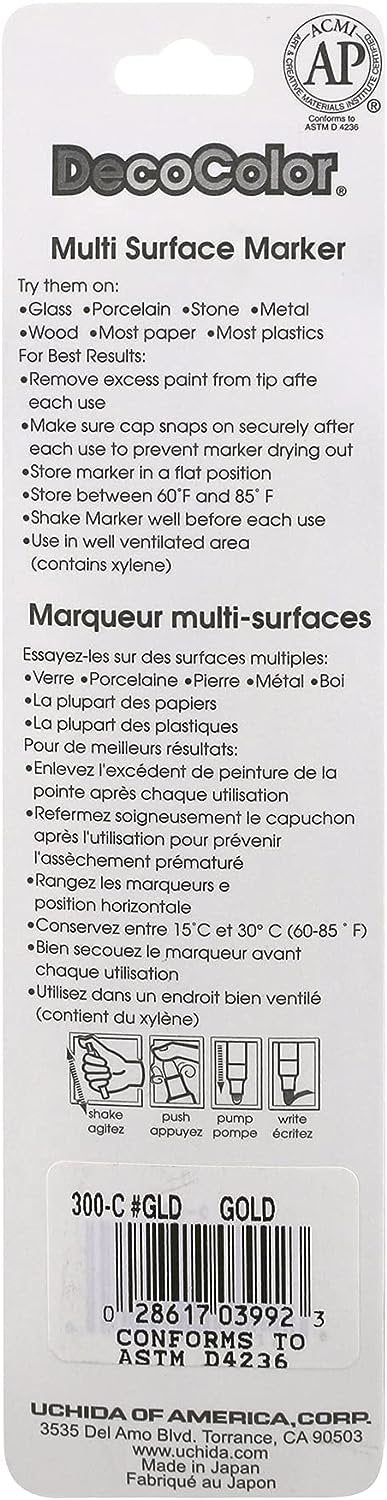 UCHIDA 300-C-GLD Marvy Deco Color Broad Point Paint Marker, Gold