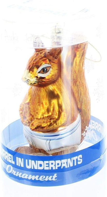 Mcphee Archie Accoutrements Ornament Squirrel in Underpants Glass Standard for Christmas