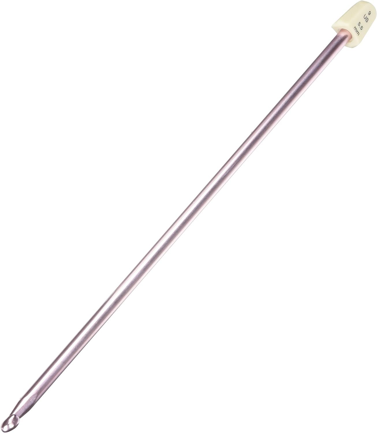 Susan Bates 10-Inch Silvalume Aluminum Afghan Hook, 5.5mm, Assorted colors