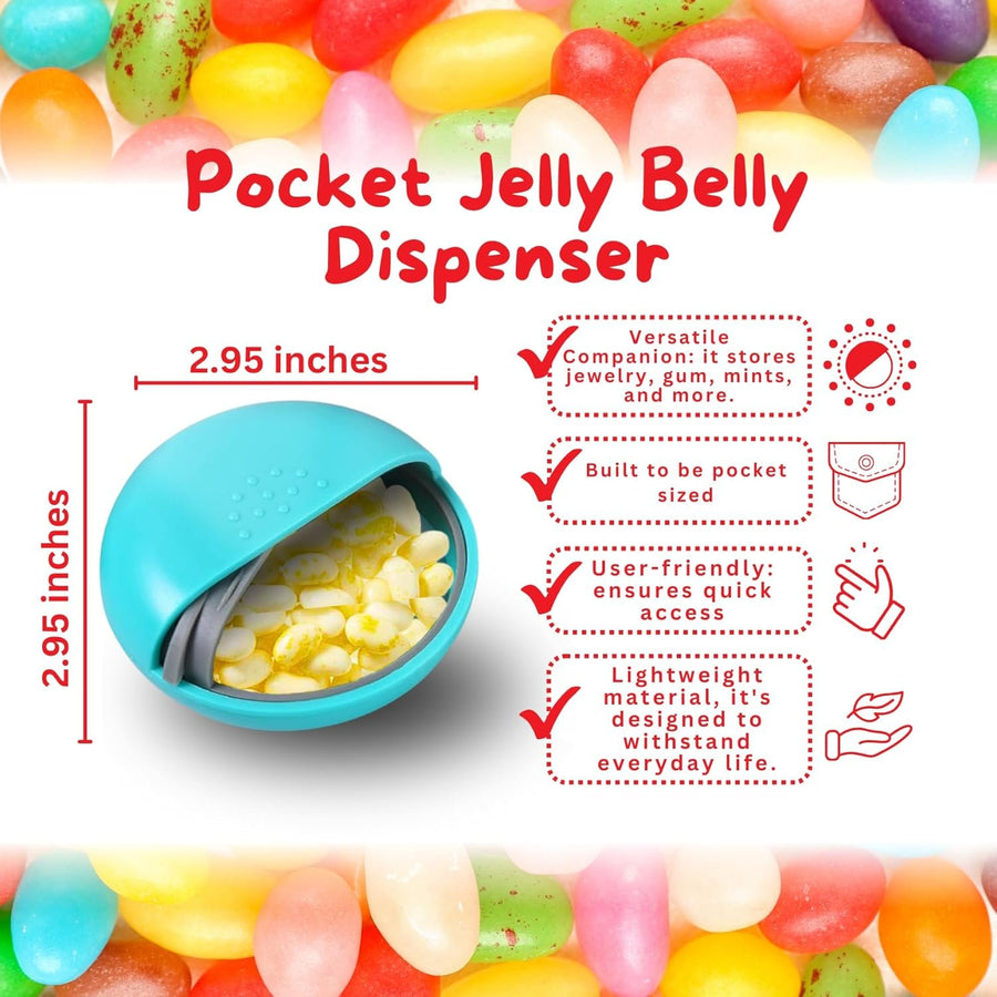 Jelly Belly Buttered Popcorn Jelly Beans (3pack 1.9oz) Mini Candy Dispenser (7.5cm x 2.5cm) - Butter Popcorn Candy and Small Travel Case for Athletes, Runners, Travel