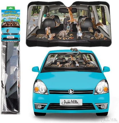 Mcphee Archie Accoutrements Auto Sunshade, Car Full of Squirrels,One Size