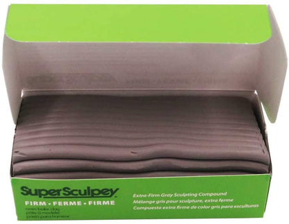 Polyform Super Sculpey Firm Oven Bake Clay, Gray, 1lb