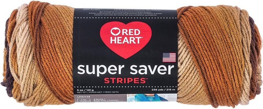 RED HEART Super Saver yarn, Latte Stripe