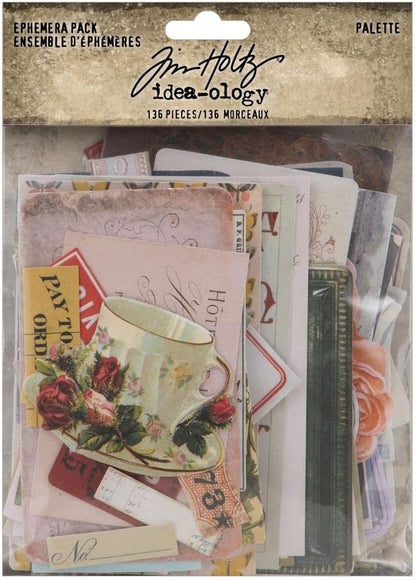 Tim Holtz Idea-Ology 2023 Palette Ephemera Pack & Organic Layers - 2 Item Bundle