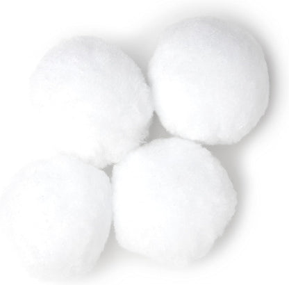 Cousin DIY White 3 inch Poms, 4 Pack