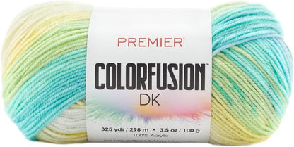 Premier Yarns Colorfusion DK Weight Yarn, Acrylic Yarn with Colorful Self-Striping Hues, Machine-Washable, Tropical, 3.5 oz, 325 Yards