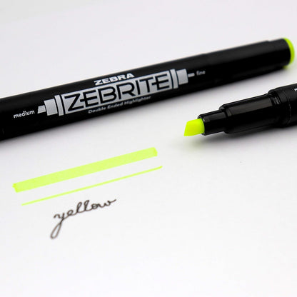 Zebra Pen Zebrite Double-Ended Highlighter, Medium Chisel Point and Fine Point, Assorted Colors, 5-Count