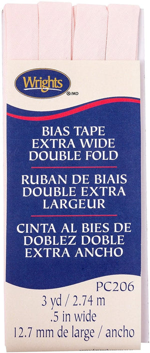 Wright Products Rosewater Double Fold Bias Tape 1/2" X3yd, 1 Count (Pack of 1)