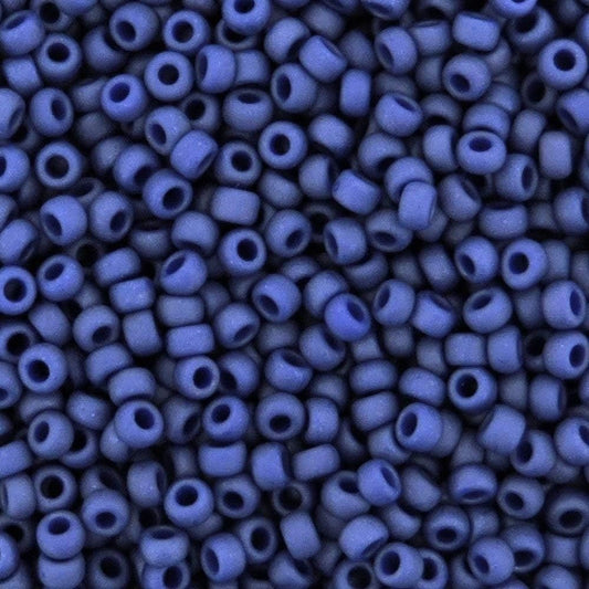 Cobalt Matte Miyuki Japanese round rocailles glass seed beads 11/0 Approximately 24 gram 5 inch tube