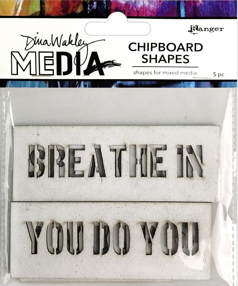 Dina Wakley Media 2021 Chipboard Shapes - Feathers, Passport and Speak Out - Three Item Bundle, White