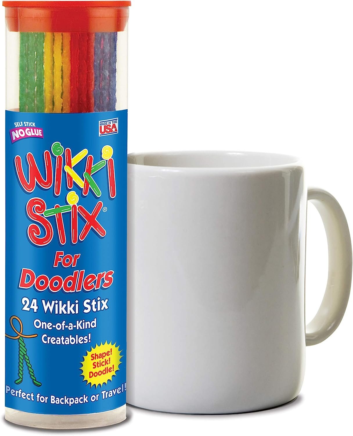 WikkiStix Sensory Fidget Toy, Arts and Crafts for Kids, Non-Toxic, Waxed Yarn, 6 inch, Reusable Molding and Sculpting Sticks, American, Assorted Colors, 24 Count (Pack of 1), Multi