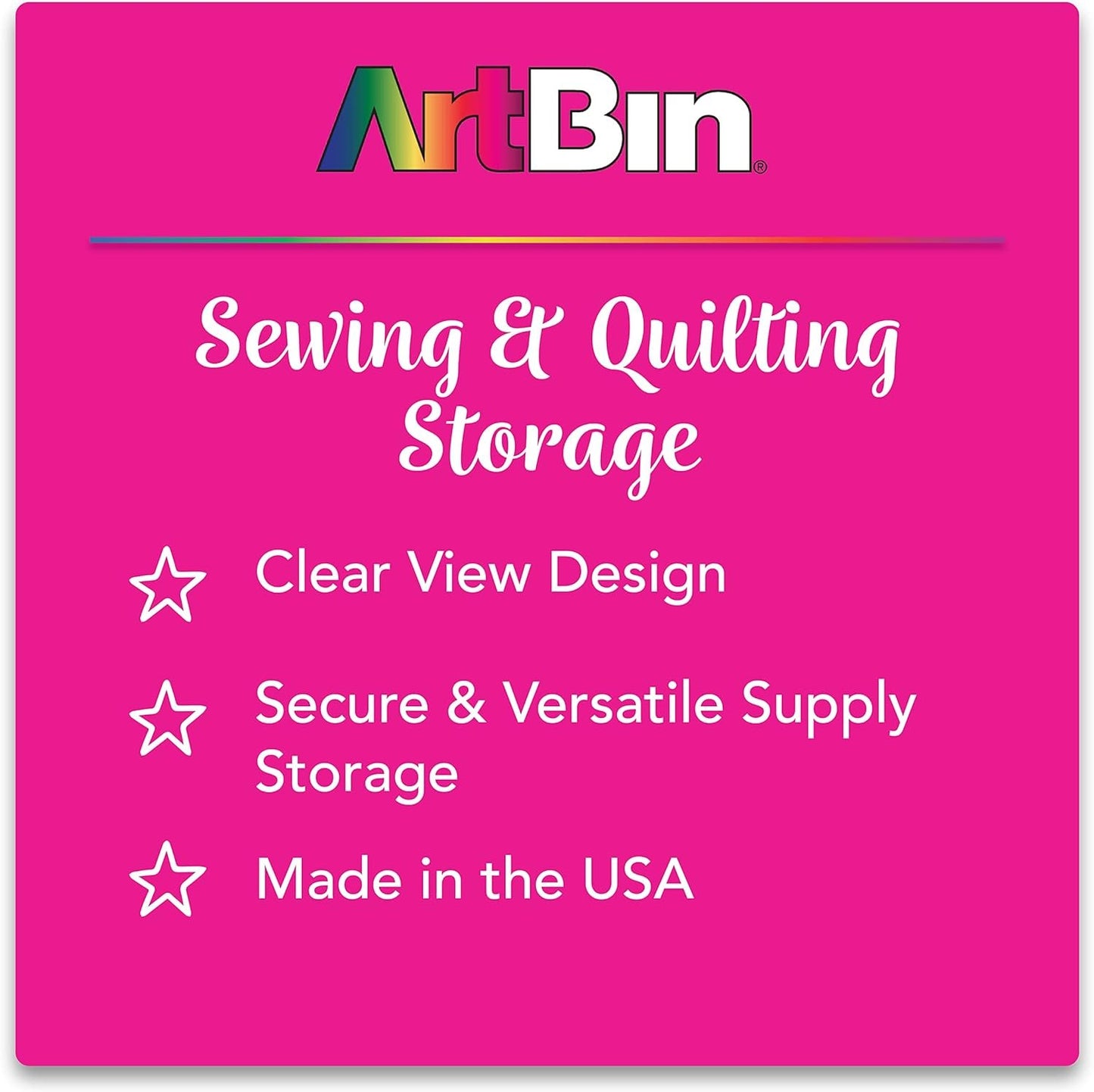 ArtBin 8155AB Sew-Lutions Bobbin Box, Sewing Bobbin Organizer, [1] Plastic Storage Case, Clear