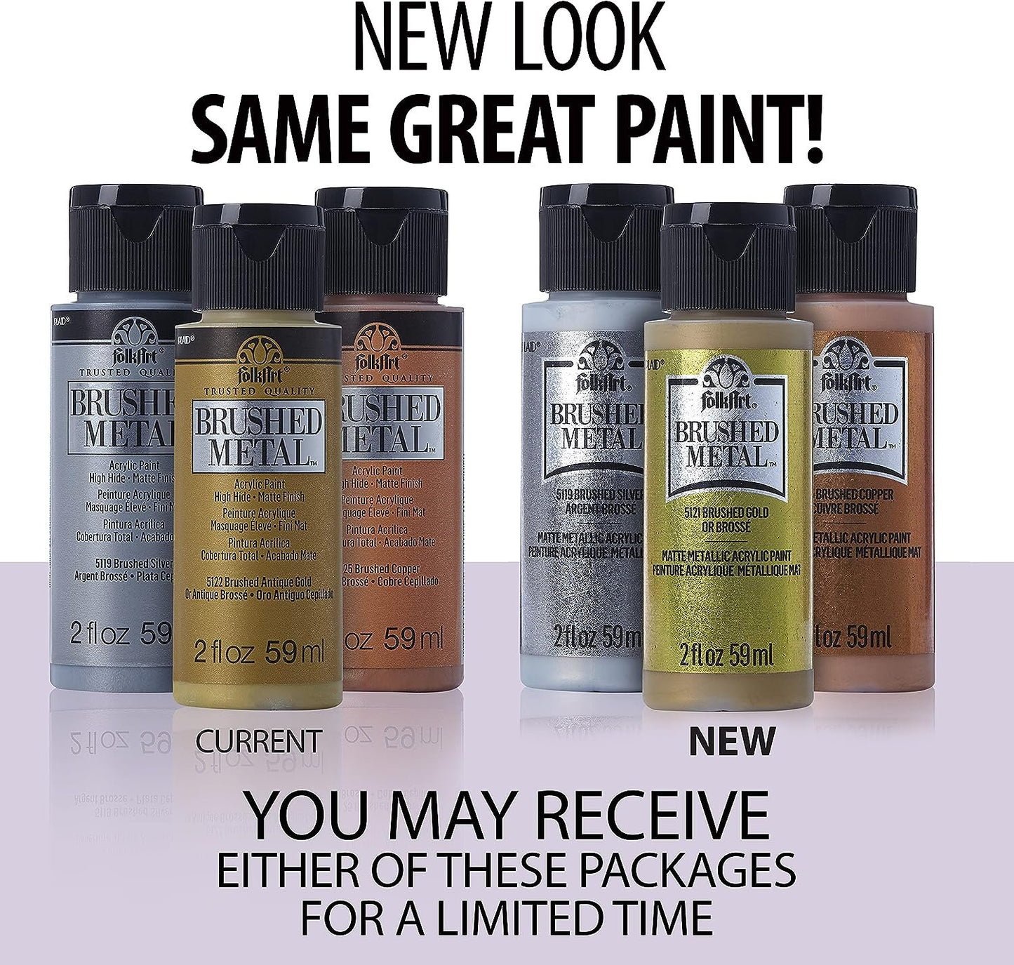 FOLKART Brushed Metal Paint, 2 oz, Pale Silver