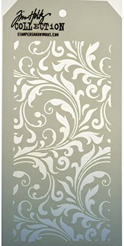 Stampers Anonymous THS-032 Tim Holtz Layered Flourish Stencil, 4.125 x 8.5