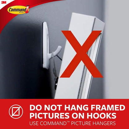 Command Medium Wire Hooks, White, Indoor Use, 3-Hooks, 4-Strips, Organize Damage-Free