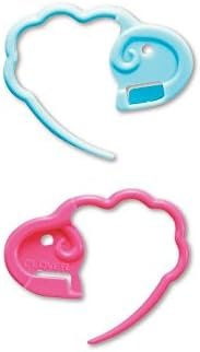 Clover Quick Locking Stitch Markers-Medium Needleart, ys/m, Pink/Blue, 3 Piece