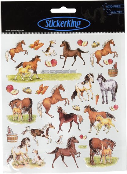 Tattoo King Multi-Colored Stickers-Horses On Farm