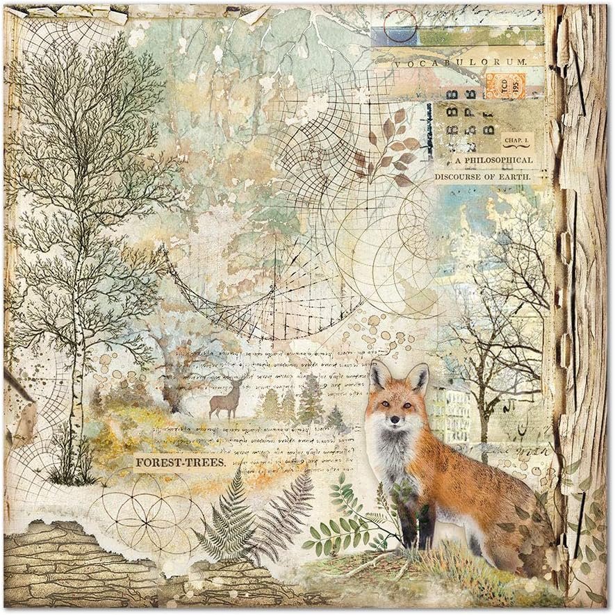 STAMPERIA INTERNATIONAL, KFT PAPER PAD 12X12 10PK FOREST, 30.5 x 30.5 (12" x 12"), Multicoloured
