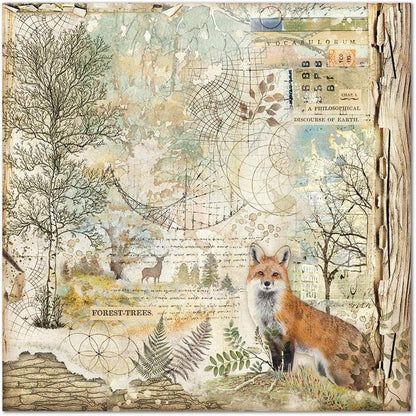 STAMPERIA INTERNATIONAL, KFT PAPER PAD 12X12 10PK FOREST, 30.5 x 30.5 (12" x 12"), Multicoloured