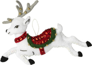 Bucilla Felt Applique 6 Piece Ornament Making Kit, Festive Reindeer, Perfect for DIY Arts and Crafts, 89299E