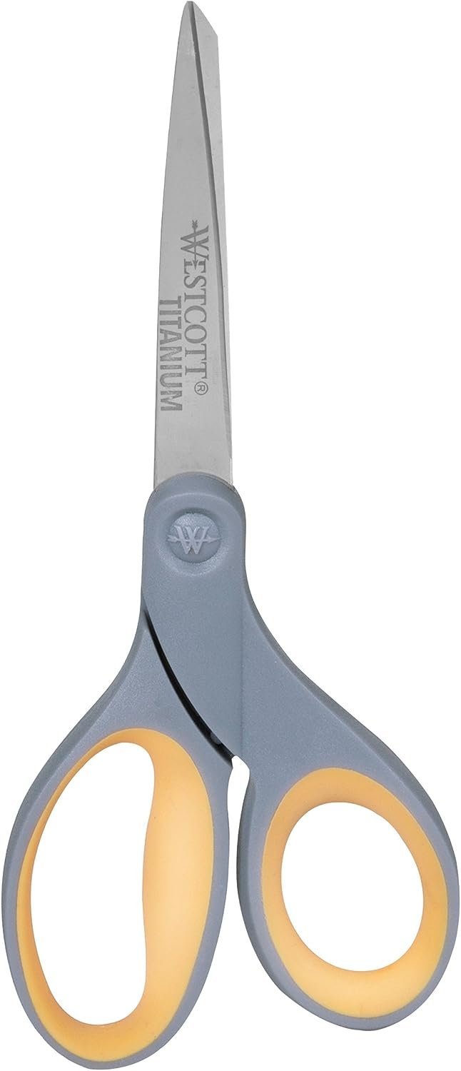 Westcott Pointed Titanium Bonded Scissors with Soft Grip Handles